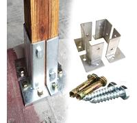 Base pour poteau de pergola en bois, Base d'ancrage for support de poteau fendu en acier inoxydable 304, plusieurs tailles paquet for garde-corps et Structures extérieures(10 PCS)