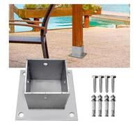 Base pour poteau de terrasse Base d'ancrage for poteau en acier inoxydable, plusieurs tailles, avec vis et ancrages, lot de 2(115x115 Mm(4.5x4.5 In),1 Pcs)