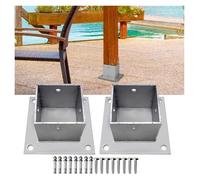 Base pour poteau de terrasse Base d'ancrage for poteau en acier inoxydable, plusieurs tailles, avec vis et ancrages, lot de 2(90x90 Mm(3.5x3.5 In),2 Pcs)