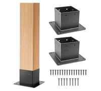 Base pour poteau de terrasse Kit de base for poteaux de terrasse et de clôture 4x4 avec vis à bois et ancrages for béton, pack multiple(2pcs)