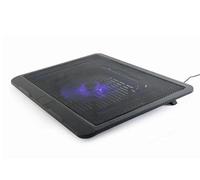 Base réfrigérante pour Ordinateurs Portables jusqu'à 15", Ventilateur Silencieux de 12 cm, Connexion USB et lumière LED Bleue.