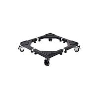 Base réglable et mobile avec roulettes pour sèche-linge, machine à laver et réfrigérateur Réglable 43-66cm Socle Lave Linge Machine à Laver Stent Support avec 4 Roues (Black)
