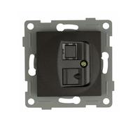 Base RJ45 - base encastrable en graphite, design moderne, idéale pour installations électriques, compatible avec les connexions réseau