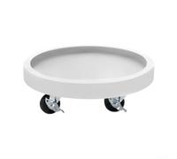 Base ronde à roulettes pour plantes - Support mobile pour grands pots de fleurs d'intérieur et d'extérieur - Protection du sol pour un assemblage facile - Blanc
