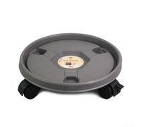 Base roulante stable pour pots de fleurs avec support central épais et géométrie à roulettes à double axe (gris)
