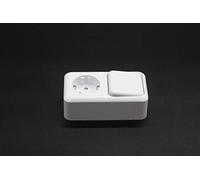 Base Schuko - Base électrique avec interrupteur de surface, fabriquée en matériau résistant, idéale pour des installations sûres