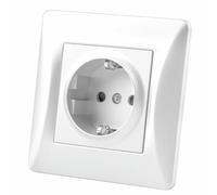 Base Schuko - Base encastrée universelle blanche, 16 A, compatible avec prises européennes, idéale pour installations électriques modernes