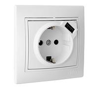 Base Schuko blanche avec USB, série Europe, avec 2 ports USB, 16 A et 250 V, idéale pour charger des appareils électroniques dans les maisons et les bureaux.