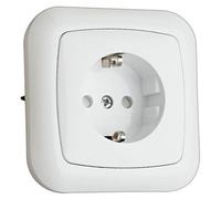 Base Schuko encastrable blanche, 36.530/B, design discret, idéale pour les installations électriques dans les maisons et les bureaux.