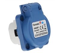 Base Schuko industrielle encastrée 2P+TT 16AFAMATEL 13953F 230V IP54 France 1 connexion verticale