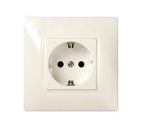 Base Schuko ivoire pour installation électrique, compatible avec les prises standards, idéale pour la maison et le bureau.