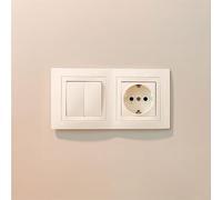 Base Schuko MUR36U avec double commutateur, facile à installer, parfaite pour gérer la lumière et les appareils électriques dans les maisons et les bureaux.