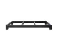 Base Surélevée 10 cm avec 2 Barres Transversales Renfort for Contremarches Meubles, Pied Table Support En Métal Robuste for Canapé, Table Basse, Placard de Cuisine, Bureau, Noir(145x55xH10cm)