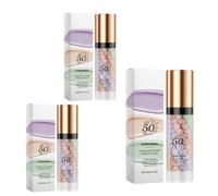 Base Teint Correctrice 3 Couleurs 40g, Crème Solaire Isolante Anti-UV, Unifie le Teint, Imperméable à la Sueur, Protection Solaire Quotidienne, Corrige Rougeurs et Taches, Primer Multifonction Visage