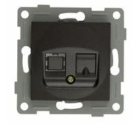 Base téléphone - Base encastrable avec finition graphite, idéale pour montage mural, compatible avec plusieurs modèles et installation facile