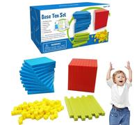 Base Ten Manipulatives - apprentissage du comptage des mathématiques, cubes numériques jouets éducatifs | Unités arithmétiques colorées, aides pédagogiques à tige pour les activités de première elem