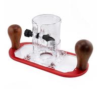 Base universelle plongeante de 65 mm avec verrouillage circulaire et antidérapant, plastique transparent haute résistance pour le travail du bois et accessoires d'outils électriques (rouge)