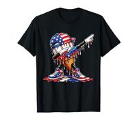 Baseball 4 Juillet Dab Drip Ice Cream American Flag Boy Men T-Shirt