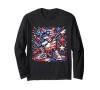 Baseball 4 Juillet Glace Glace Drapeau Américain Jeunesse Garçon Homme Manche Longue