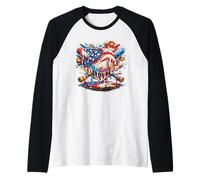 Baseball 4 Juillet Glace Glace Drapeau Américain Jeunesse Garçon Homme Manche Raglan