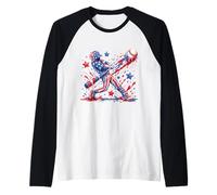 Baseball 4 Juillet Glace Glace Drapeau Américain Jeunesse Garçon Homme Manche Raglan