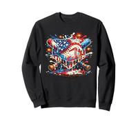 Baseball 4 Juillet Glace Glace Drapeau Américain Jeunesse Garçon Homme Sweatshirt
