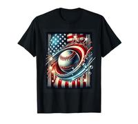 Baseball 4 juillet Hommes USA Drapeau Américain Patriotique Hommes T-Shirt