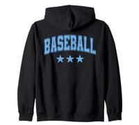 Baseball All Light Blue Stars Texte rétro Classique Sweat à Capuche