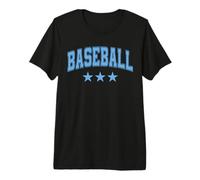 Baseball All Light Blue Stars Texte rétro Classique T-Shirt Haut de Gamme