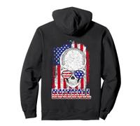 Baseball American Flag Skull Sunglass Patriotic 4th July Sweat à Capuche