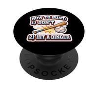 Baseball Amusant : Comment démarrer 1 Ne Pas 2 Frapper Un Dinger PopSockets PopGrip Adhésif