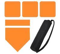 Baseball Bases, 5 Piece Base Set, Training Equipment Kit, Pitching Home Plate Accessory for Practice Sports in Outdoor Yard Home School Field Or Backyard Use, 16.14x11.42x7.87 in