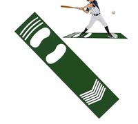 Baseball Batting Training Mat, Non-Slip Shock-Absorbing PU Material with Footprint Guide, Softball Hitting Practice Mat for Beginners, Durable Portable Batting Tee for Home Field Training