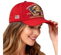 Baseball Cap - Adjustable Sun Hat | Breathable Baseball Hat, America 250th Anniversaries Headwear, Elastic Strap Vintage Headwear, Patriotic Cap for Veterans History Enthusiasts Collectors Tourist