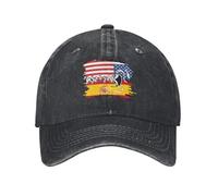 Baseball Cap Drapeau De L'Amérique, De L'Espagne Et De L'Espagne Évacuation De La Transpiration Denim Casquette pour Cool Sun Hat pour Les Saisons Extérieur Randonnée