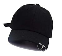Baseball Cap K-Pop Bangtan Boys De Fer Extérieur Anneau Snapback Chapeau Casual Réglable Papa Chapeau Hip Hop (Noir)