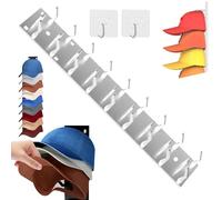 Baseball Cap Storage Rack, Hat Rack for Wall with Strong Adhesive Hold, Vertical Multi-layer Organizer for Baseball Caps up Hats, Cap Display Storage for Closet, Door, Bedroom Mounting(1Pc White)