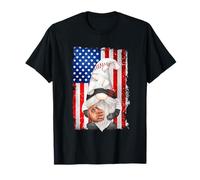 Baseball Catcher for Dad with American Flag Patriotic GNOME T-Shirt