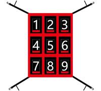 Baseball, cible d'entraînement de zone de frappe à 9 cases, filet de lancer pour baseball et softball, design imperméable, sac de précision pour exercices, 19,29 x 27,56 in, 49 x 70 cm, rouge et noir