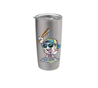 Baseball Drip Ice Cream Dripping Funny Game Day Boys Kids Gobelet isotherme en acier inoxydable double paroi