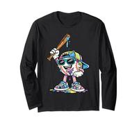 Baseball Drip Ice Cream Dripping Funny Game Day Boys Kids Manche Longue