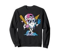 Baseball Drip Ice Cream Dripping Funny Player Game Day Boys Sweatshirt