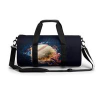 Baseball en Feu Sac De Sport Gym Sac De Voyage Sac W nd Duffel Bag pour Camping Randonnée Voyage 45x23x23cm