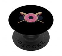 Baseball Et Donuts Mes Deux Amours PopSockets PopGrip Adhésif