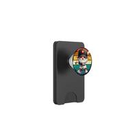 Baseball Grandpa Gnome On A Retro Sunset For Baseball Dad PopSockets PopWallet pour MagSafe