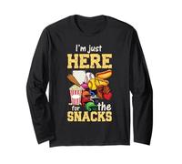 Baseball I'm Just Here For The Snacks Célébration humoristique Manche Longue
