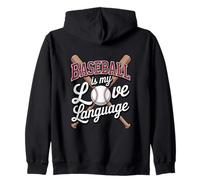 Baseball is My Love Language Fan Player Game Design Graphique Sweat à Capuche
