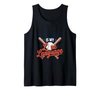 Baseball is My Love Langue Fan Player Coach Sports Lover Débardeur