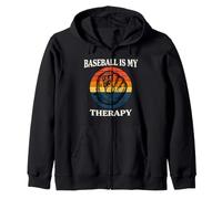 Baseball is My Therapy Vintage Retro Glove Player Sweat à Capuche