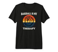 Baseball is My Therapy Vintage Retro Glove Player T-Shirt Haut de Gamme